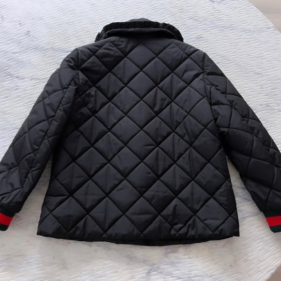 Authentic Gucci Black Ruffle Pearl Quilted Jacket - Picture 5 of 7
